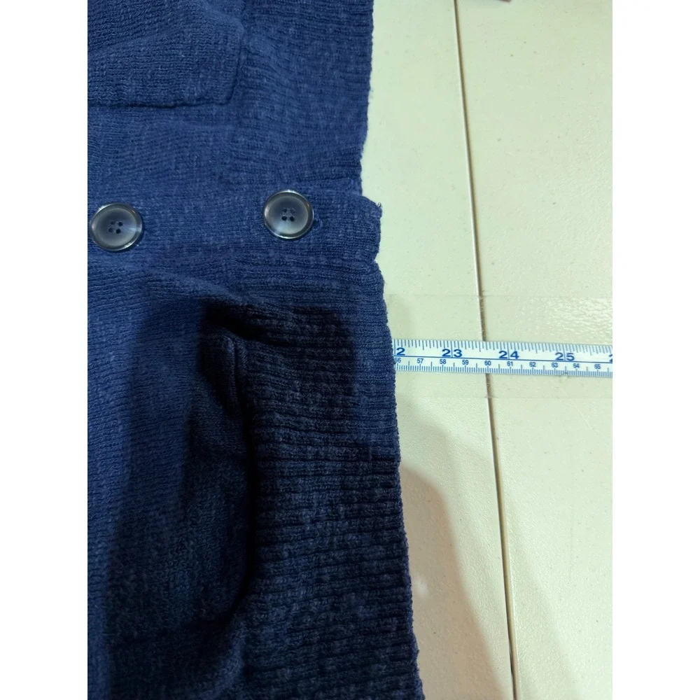J.Crew Cardigan Sweater Women M Blue V-Neck Button Front AB050 Preppy Classic‎